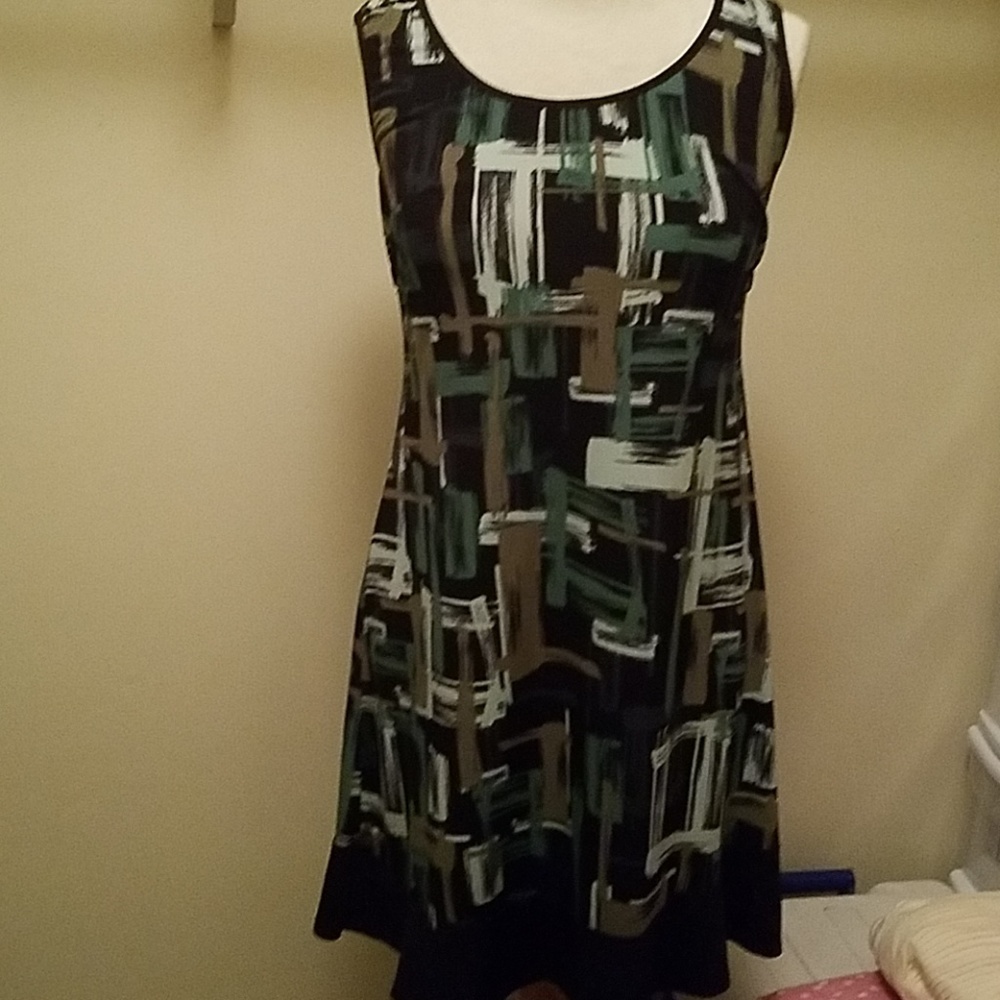 Womens special occasion green and black dress